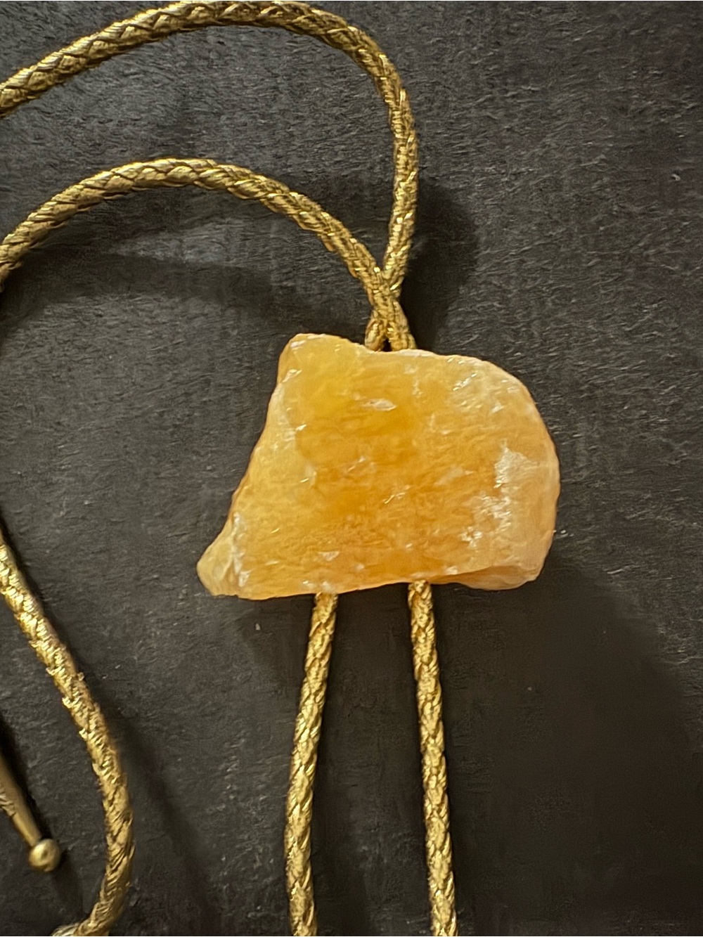 Gold-Tone Amber Stone Bolo Tie